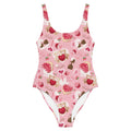The Sugar Sweetheart One-Piece Swimsuit features a fun, playful design perfect for Valentine's festivities.