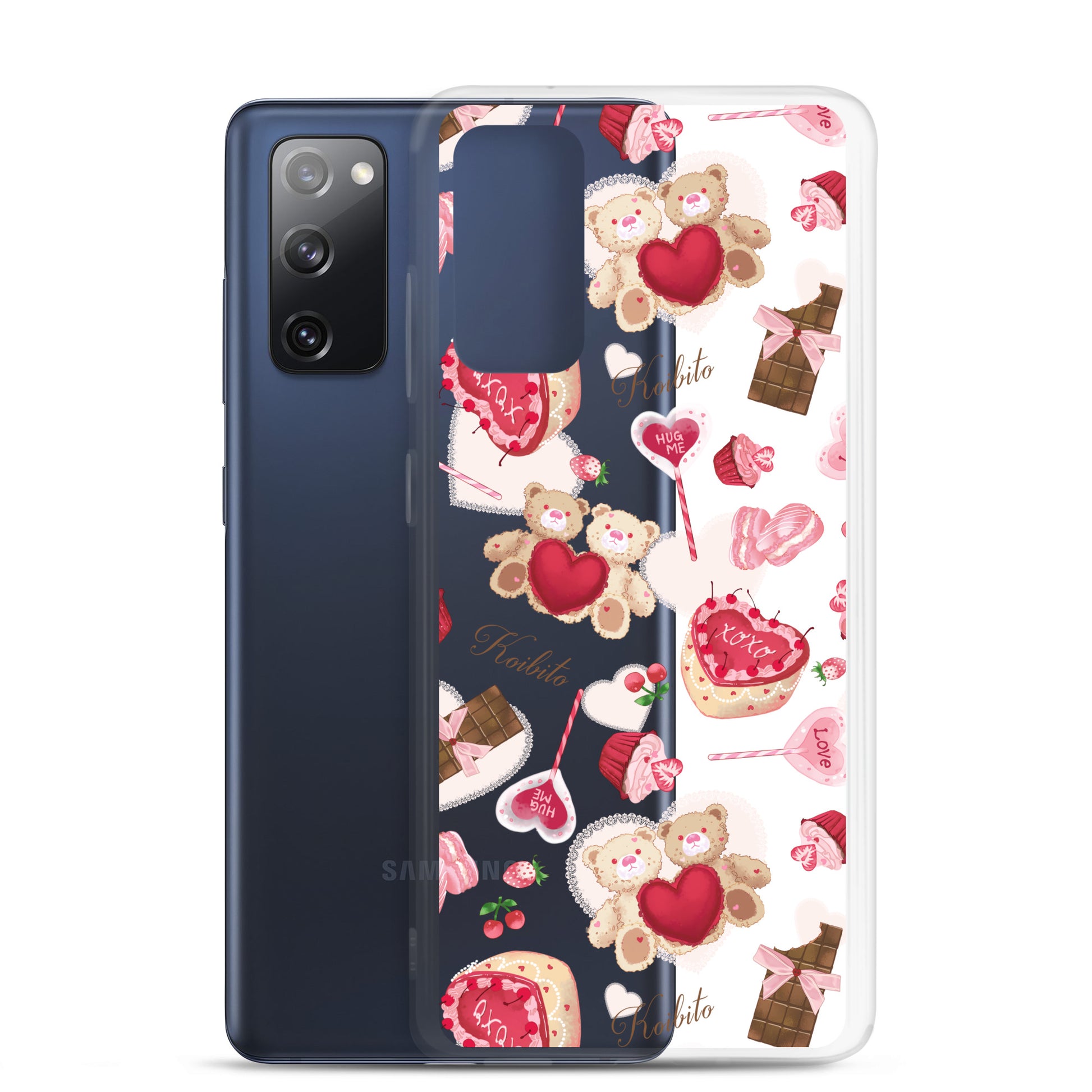 Cute Sugar Sweetheart Samsung® Clear Case featuring playful Valentine’s Day designs, perfect for protecting your phone.