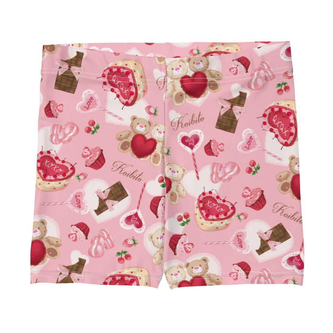 Cute and comfy Sugar Sweetheart Shorts featuring sweet treats and fuzzy bears, perfect for lounging or play!