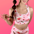 Stylish and cute, the Sugar Sweetheart Sports bra by Koibito Clothing is perfect for workouts and looking adorable.