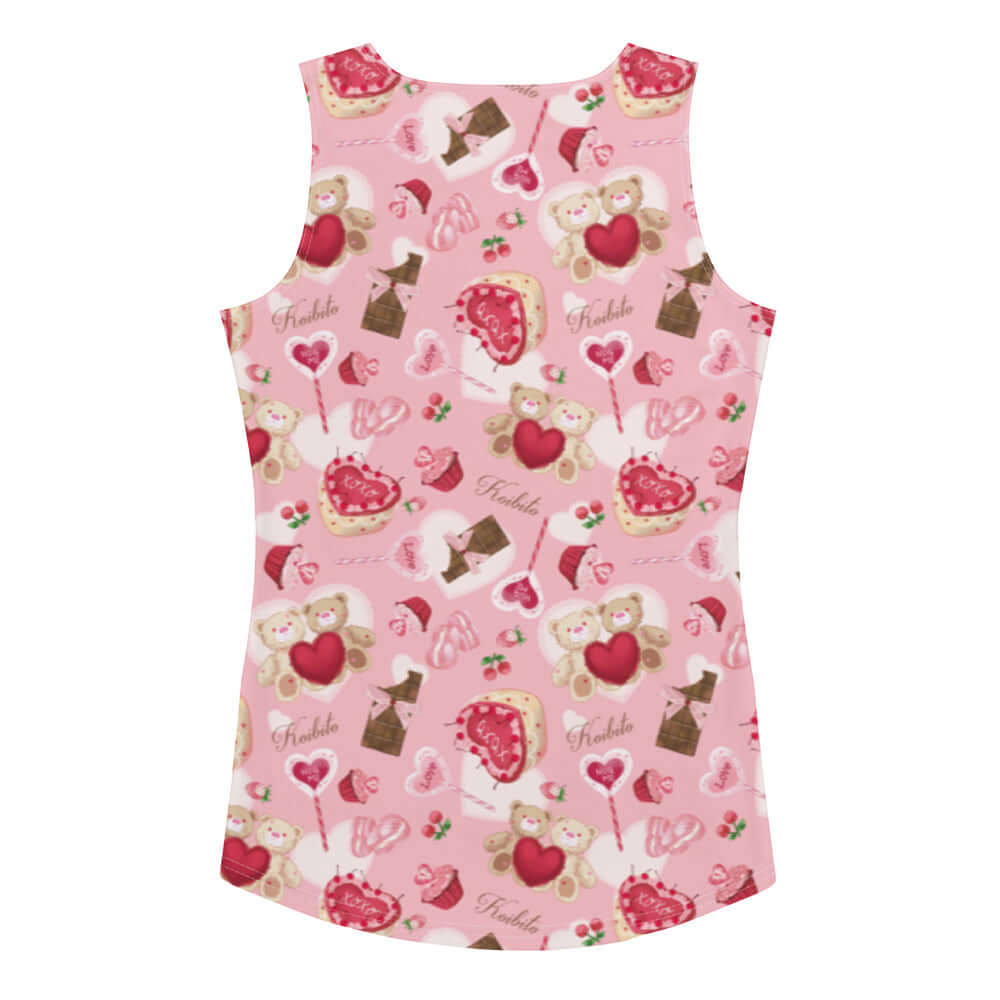 Sugar Sweetheart Tank Top features a cute, colorful design perfect for showcasing your adorable style year-round.