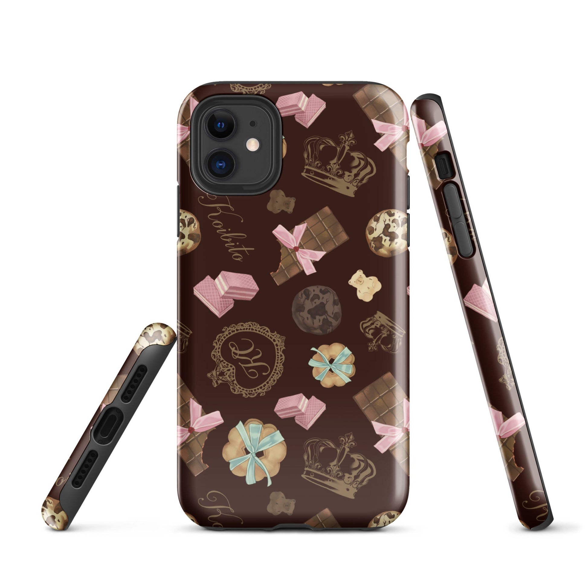 Stylish Royal Cookie iPhone® Tough Case features a chocolate-themed design with durable, dual-layered protection.
