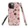Stylish Royal Cookie iPhone® Tough Case featuring a pink design with cookies and crowns, offering durable protection.