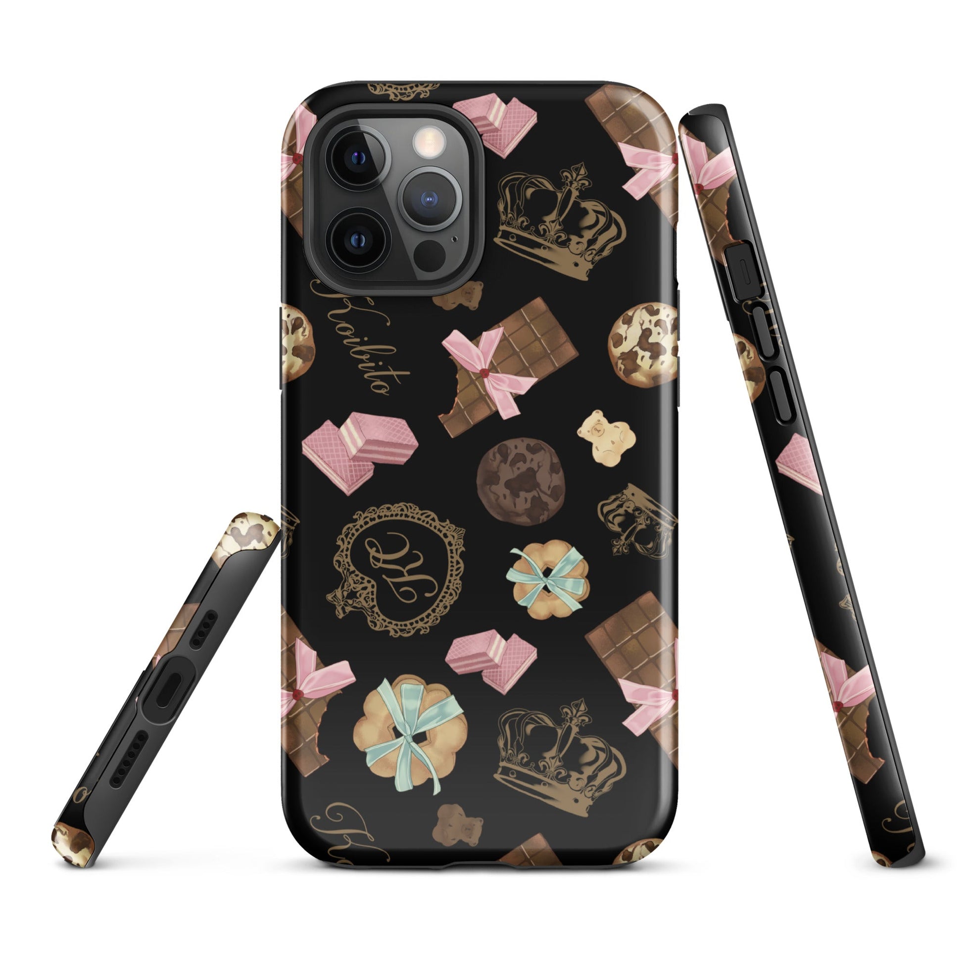 Stylish Royal Cookie iPhone® Tough Case featuring durable layers for impact protection and chic designs.