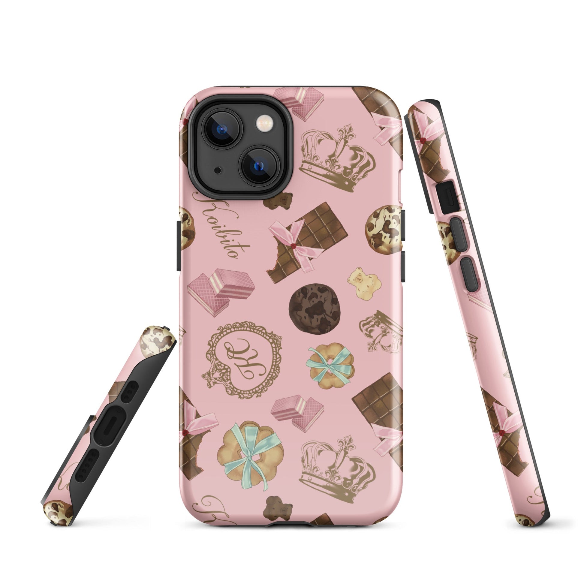 Stylish Royal Cookie iPhone® Tough Case features a pink design with sweet treats for fashionable phone protection.