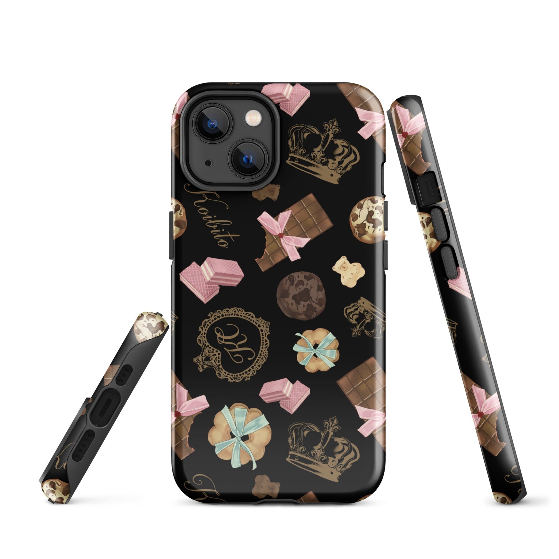 Stylish Royal Cookie iPhone® Tough Case featuring a durable design with sweet treats and a crown motif for protection.