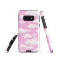 Stylish Cloudy Sky Samsung® Tough Case featuring a pink cloud design, impact-resistant protection for your phone.