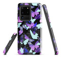 Stylish Butterfly Samsung® Tough Case featuring vibrant butterflies, offering durability and impact protection for your phone.