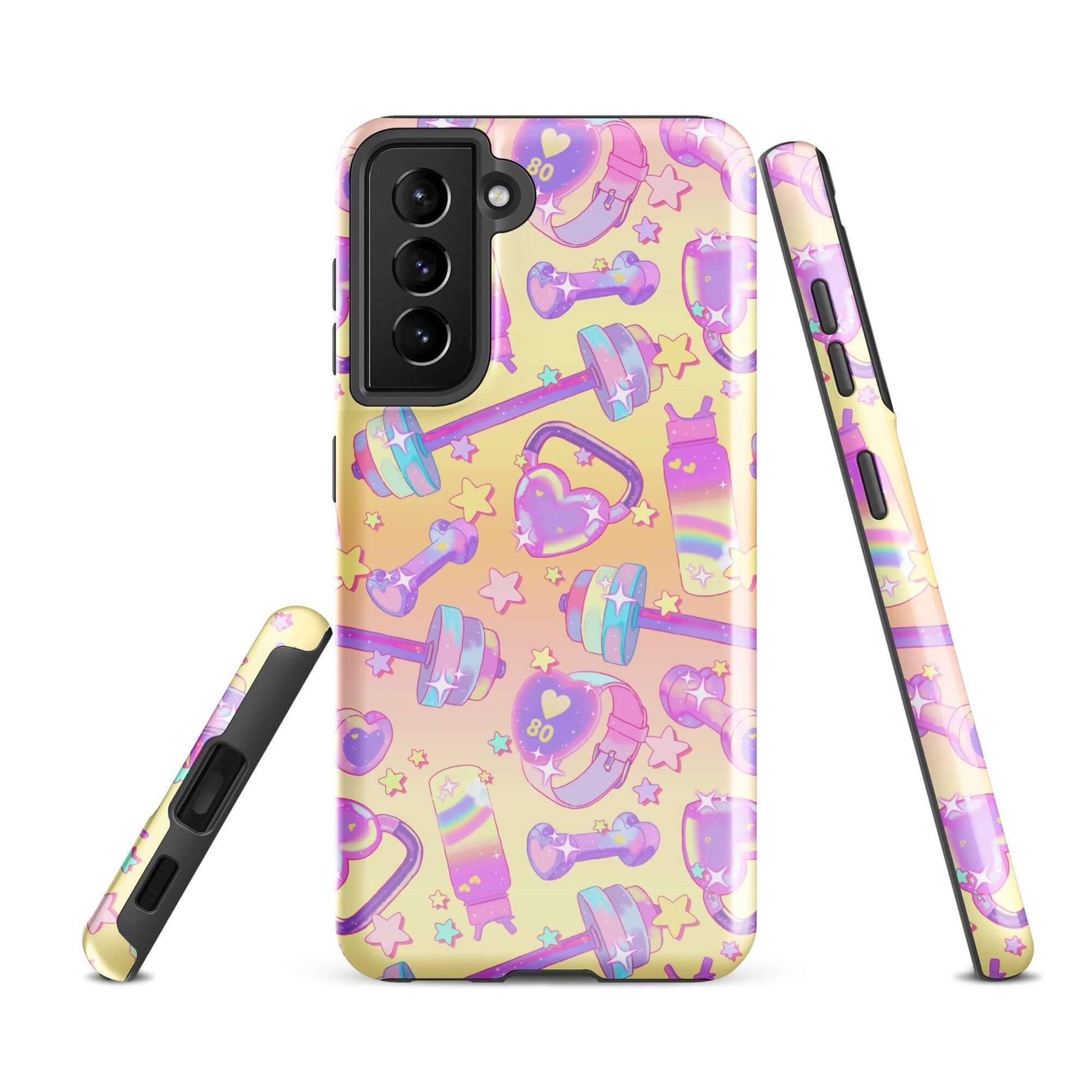 Stylish Glitter Gains Samsung® Tough Case features a vibrant design, offering durable, shock-absorbing protection.