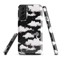 Cloudy Sky Samsung® Tough Case features a sleek design with clouds and moons, providing stylish protection for your phone.