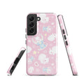Stylish Snow Bunny Samsung® Tough Case features a pink design with cute bunnies, offering durable protection for your phone.