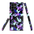 Butterfly Samsung® Tough Case showcases a vibrant butterfly design, combining style and durability for ultimate phone protection.