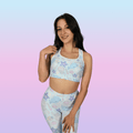 Stylish Under the Sea Sports bra featuring cute sea creatures, perfect for gym workouts and moisture-wicking support.