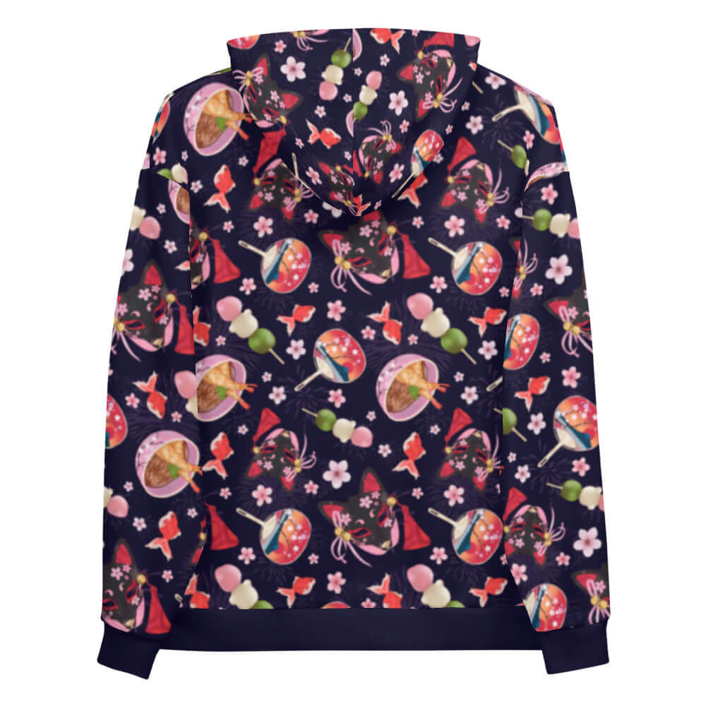 Vibrant Matsuri Hoodie with a colorful festival print, perfect for making a statement and staying comfy.